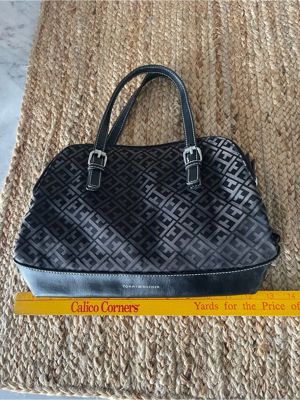 Tommy Hilfiger monogram jacquard dome satchel